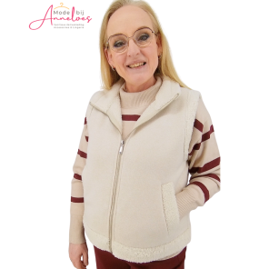 Tom Tailor bodywarmer teddy rits Beige
